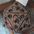 Paw Print LED Lamp: Geometric Wooden Dog Lover Light - Five Penny Piece