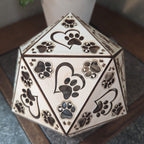 Paw Print LED Lamp: Geometric Wooden Dog Lover Light - Five Penny Piece