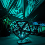 Swirl LED Shadow Lamp: D20 Mandala Nightstand Light - Five Penny Piece