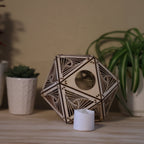 Swirl LED Shadow Lamp: D20 Mandala Nightstand Light - Five Penny Piece