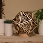 Swirl LED Shadow Lamp: D20 Mandala Nightstand Light - Five Penny Piece