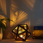 Swirl LED Shadow Lamp: D20 Mandala Nightstand Light - Five Penny Piece