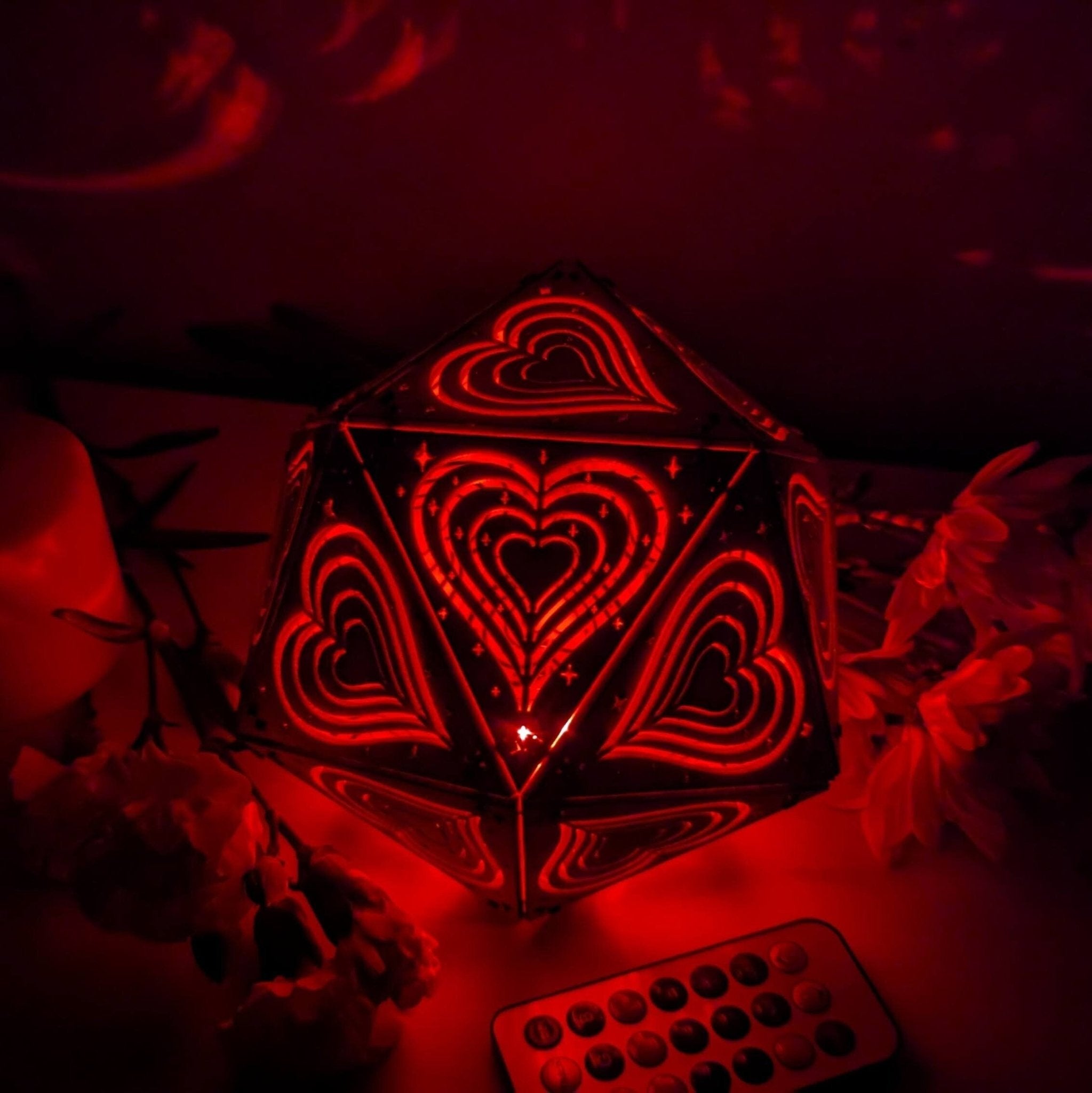 Valentines Day Light, Girls Nightlight, Cordless Nightstand Light, Valentines Day Gift, Shadow Lamp, Special Gift For Her - Five Penny Piece