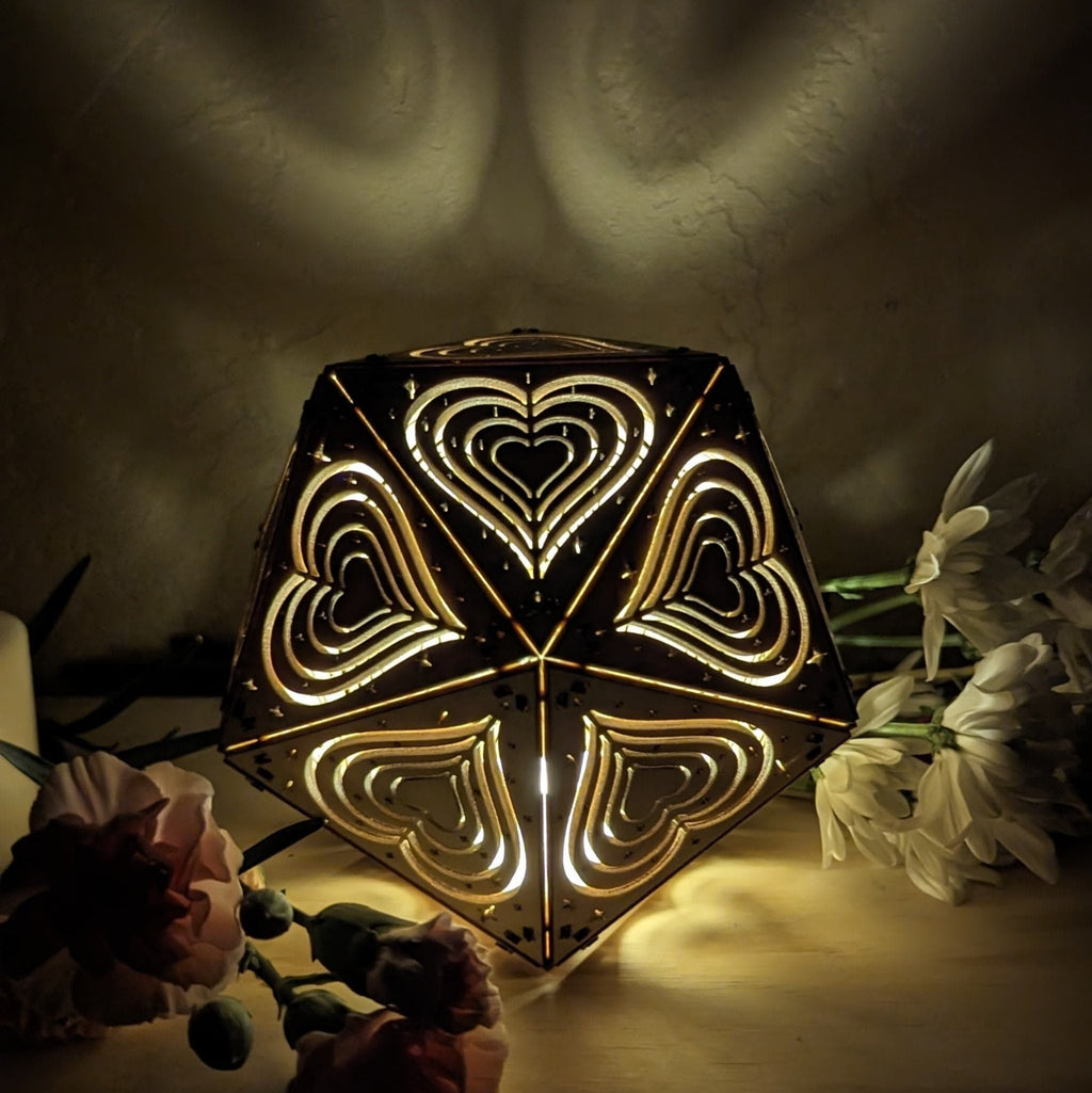 Valentines Day Light, Girls Nightlight, Cordless Nightstand Light, Valentines Day Gift, Shadow Lamp, Special Gift For Her - Five Penny Piece